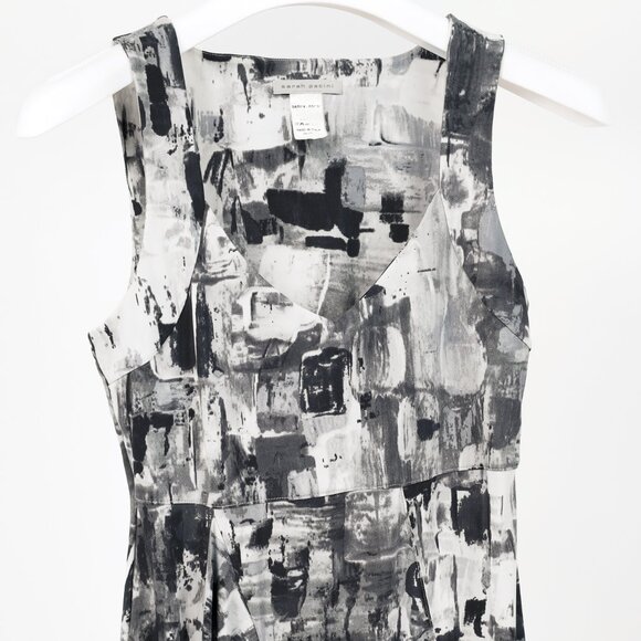 Sarah Pacini Grey Abstract-Print Draped Jersey Dress - Picture 3 of 7